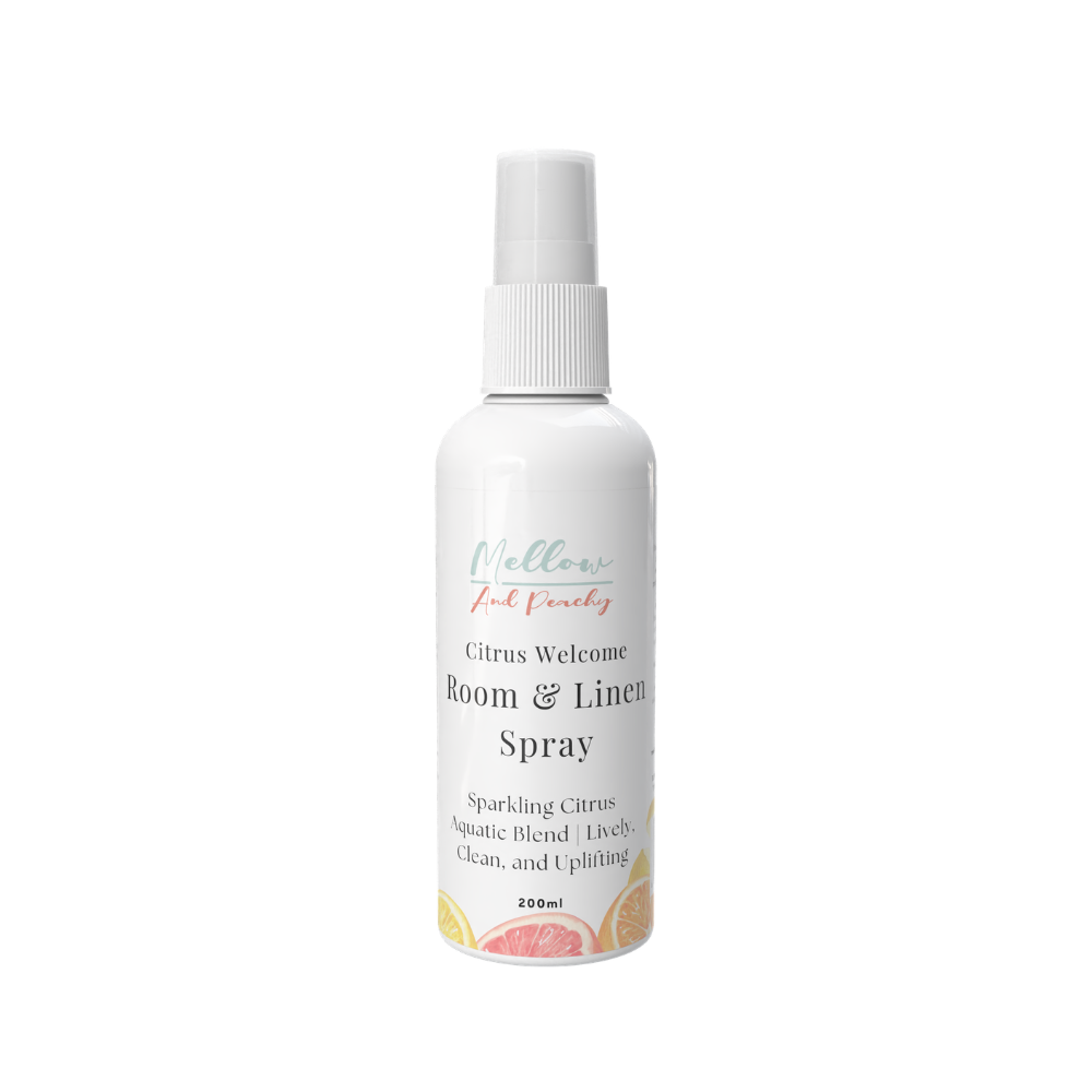 Mellow & Peachy Room & Linen Spray – Citrus Welcome Scent