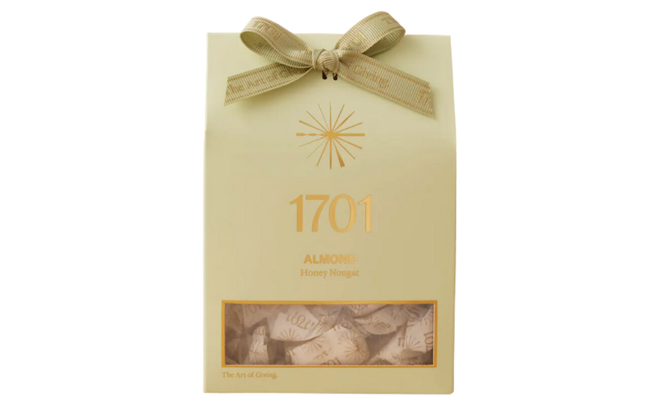 1701 Roasted Almond Honey Nougat Box 160g front view