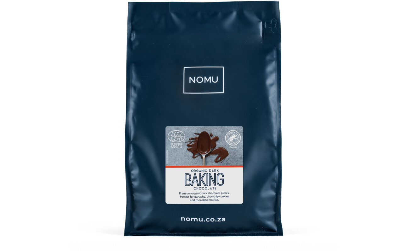 NOMU Dark Organic Baking Chocolate packaging