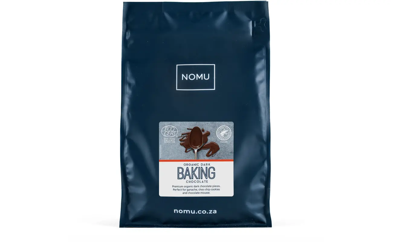 NOMU Dark Organic Baking Chocolate packaging