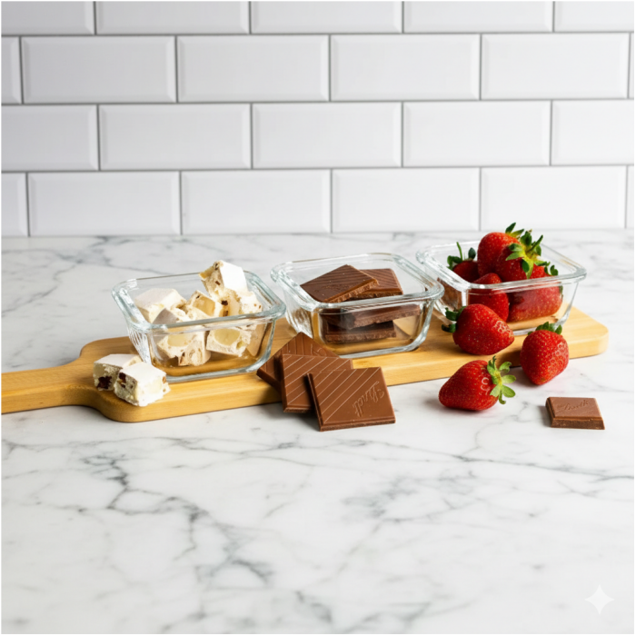 Consol Santorini Bamboo Serving Board with 3 Borosilicate Glass Bowls – Stylish Entertaining Set - Image 2