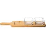 Consol Santorini bamboo board with 3 glass bowls
