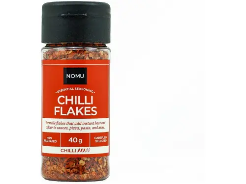 NOMU Chilli Flakes 40g bottle front view