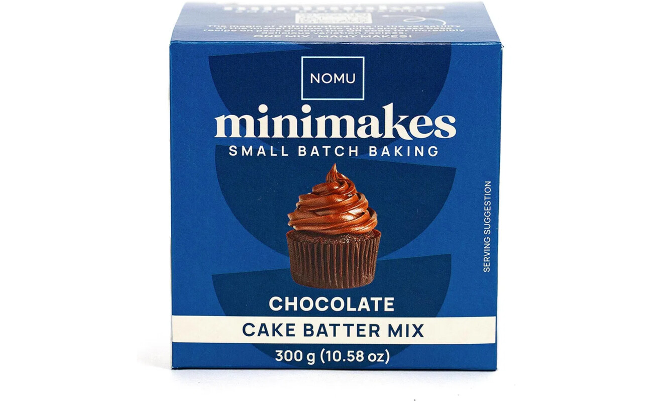NOMU Chocolate Cake Batter Mix packaging front view