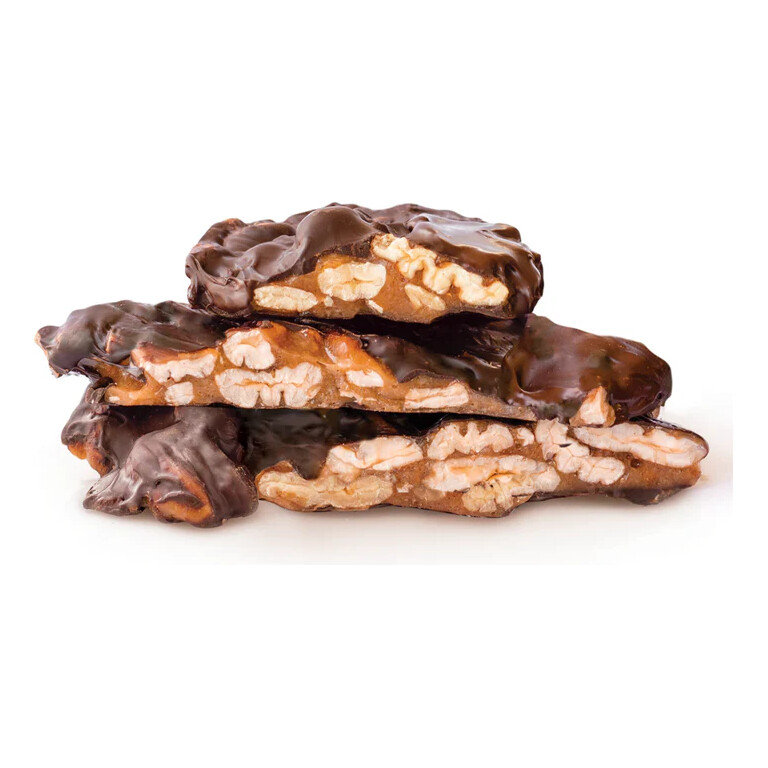 Caramelised pecans coated in 70% dark chocolate
