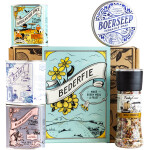 - Funky Ouma Bederfie Sleeve Gift Box - Premium salt and Boerseep gift set - Funky Ouma seasoning gift sleeve - South African gourmet gift box If you'd like, I can also prepare cross‑sell suggestions, category slugs, or WooCommerce CSV‑ready fields for your catalogue.