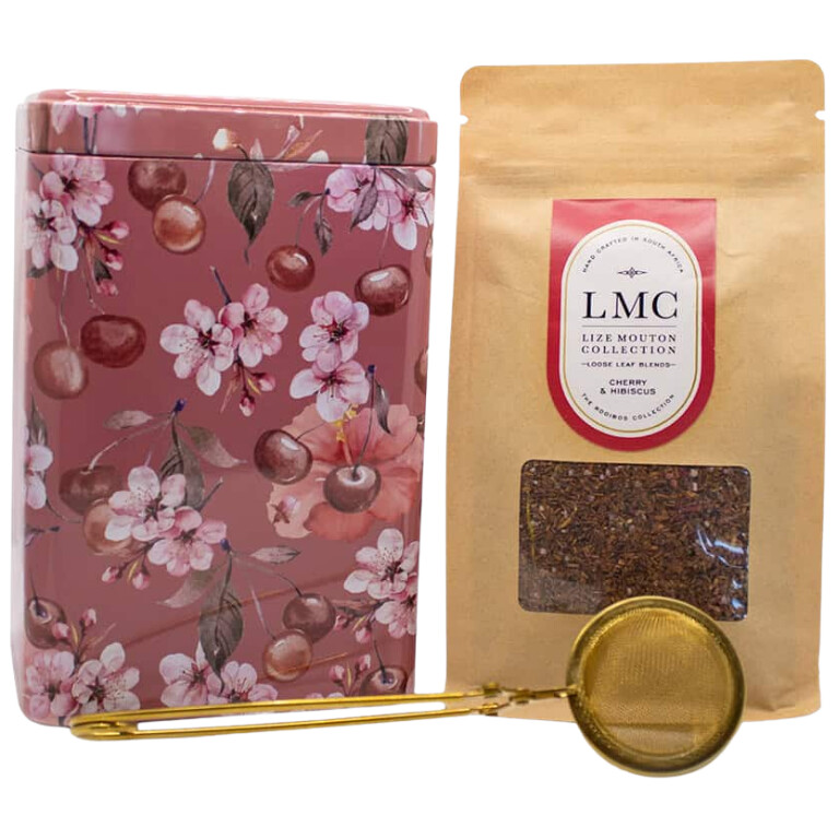 LMC Cherry and Hibiscus Rooibos Tea with Stainless Steel Strainer