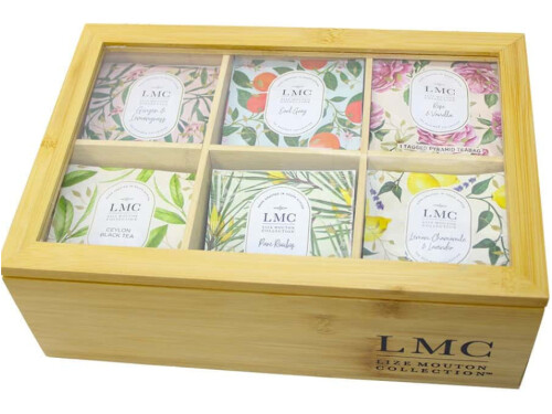LMC Bamboo Tea Tray with 90 Tea Envelopes