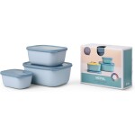 Mepal Cirqula Deep Rectangular Multi Bowl Set – 3‑Piece