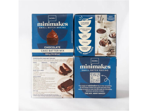 NOMU Chocolate Cake Batter Mix ingredients and nutritional panel