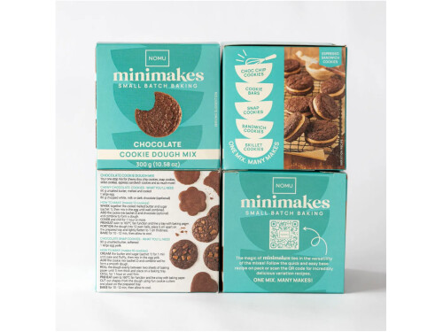 NOMU Chocolate Cookie Dough Mix ingredients and nutritional panel