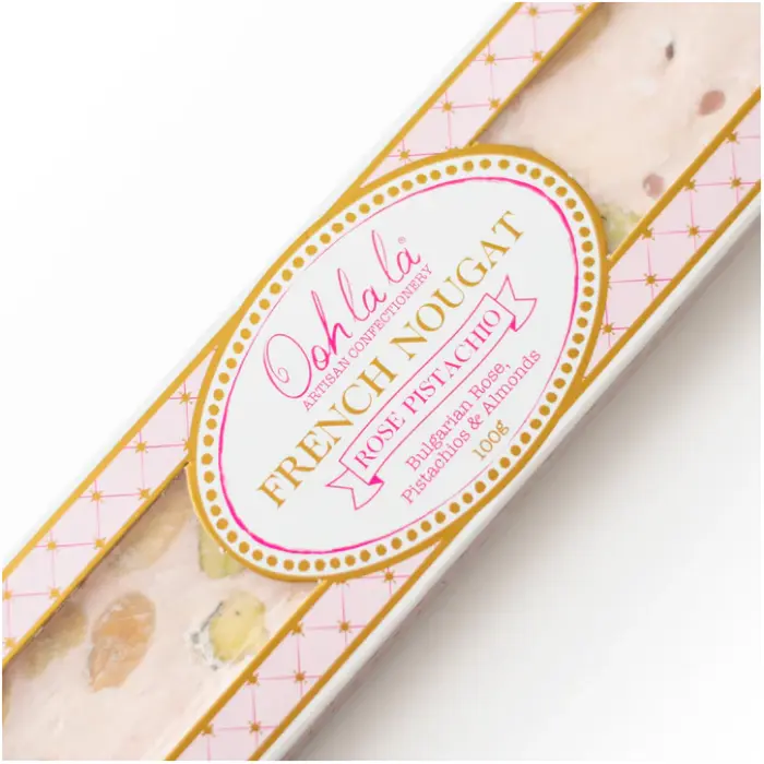Ooh la la Artisan Confectionery Rose Pistachio Nougat – Elegant Floral & Pistachio Indulgence (100g) - Image 2