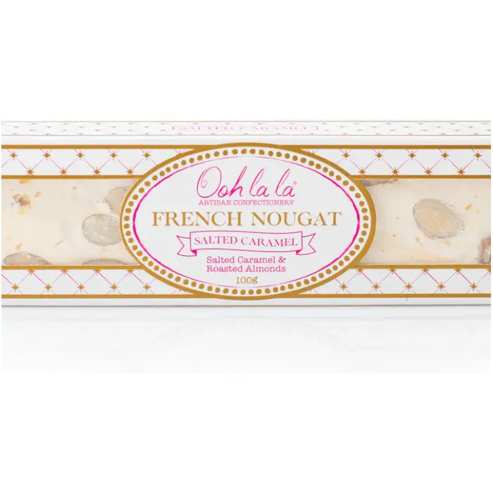 Ooh la la Artisan Confectionery Salted Caramel Nougat – Soft, Chewy, Handcrafted Indulgence (100g) - Image 2