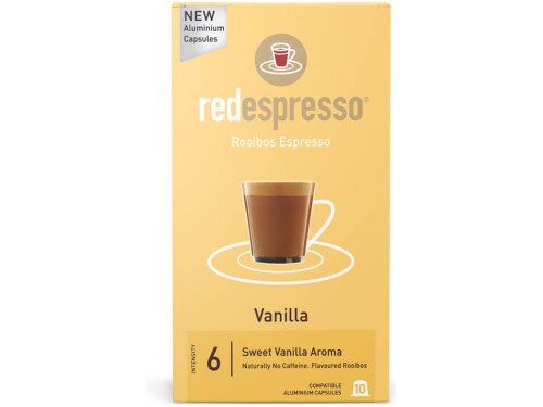 Red Espresso Vanilla Rooibos Capsules 46g box