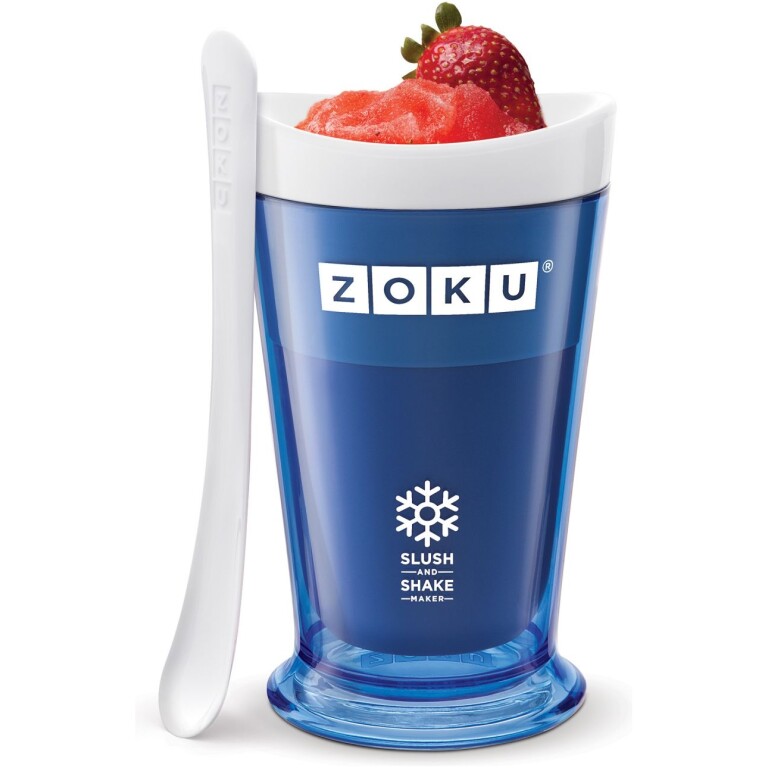 Zoku Slush & Milkshake Maker cup in use Blue