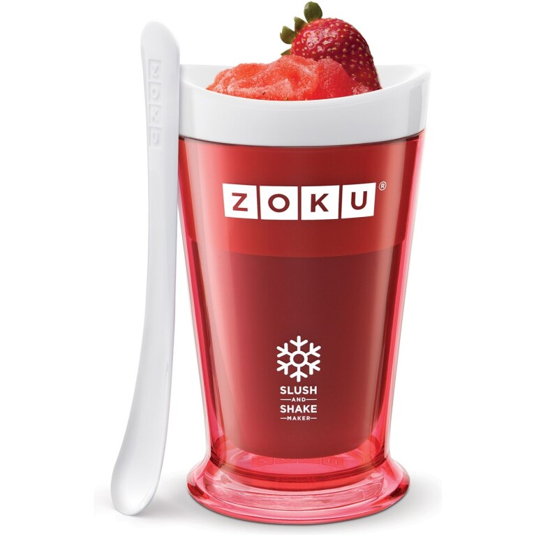 Zoku Slush & Milkshake Maker cup in use - REd