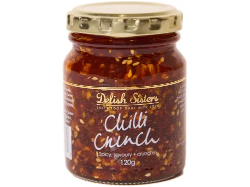 - Delish Sisters Chilli Crunch jar front view