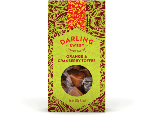 Darling Sweet Orange & Cranberry Toffee 150g packaging