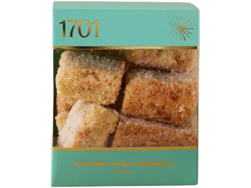 1701 Macadamia Nougat Shortbread Biscuit Box 200g front view