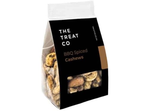 The Treat Co. BBQ Spiced Cashews in packaging