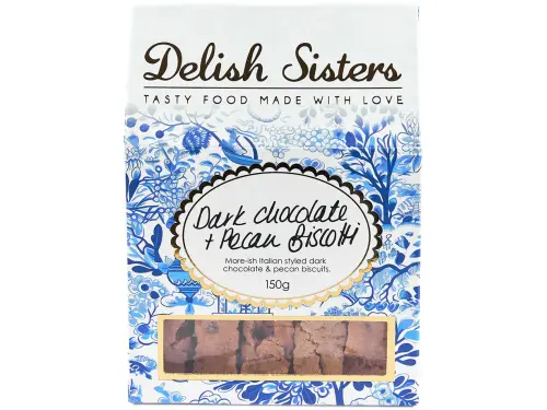 Delish Sisters Dark Chocolate & Pecan Biscotti