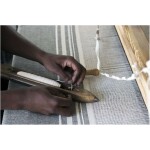 Handwoven cotton towel set with contemporary inverse pattern