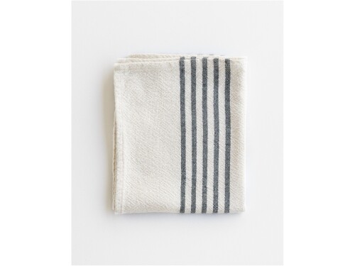 Barrydale Hand Weavers Medium Country Towel with Stripes on Ends - Charcoal