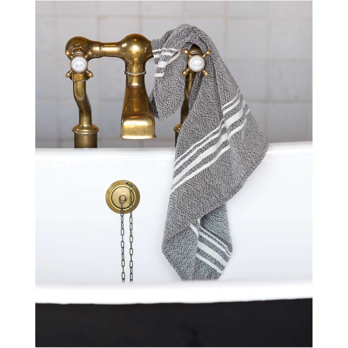 Barrydale Hand Weavers Small Contemporary Towel with Variegated Stripes - Image 2