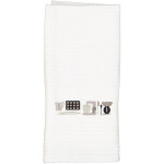 Linen House tea towel in waffle cotton with embroidered design