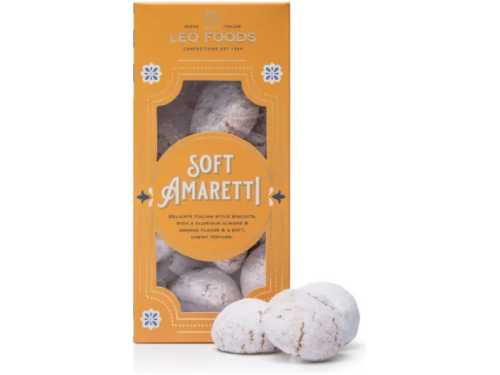 Leo Foods Soft Amaretti 240g packaging front view