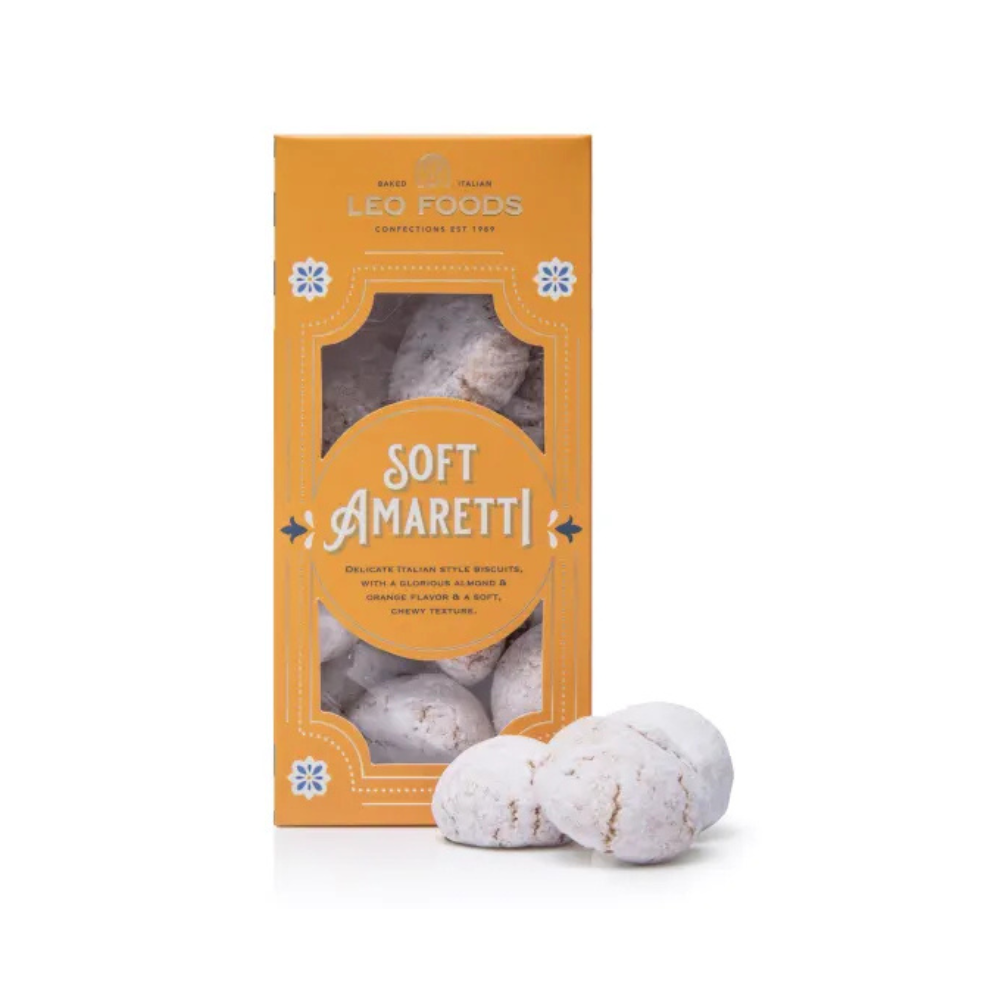 Leo Foods Soft Amaretti 240g packaging front view