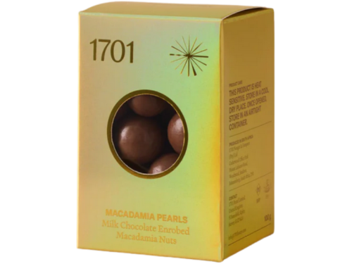 1701 Milk Chocolate Macadamia Enrobed Pearls 100g