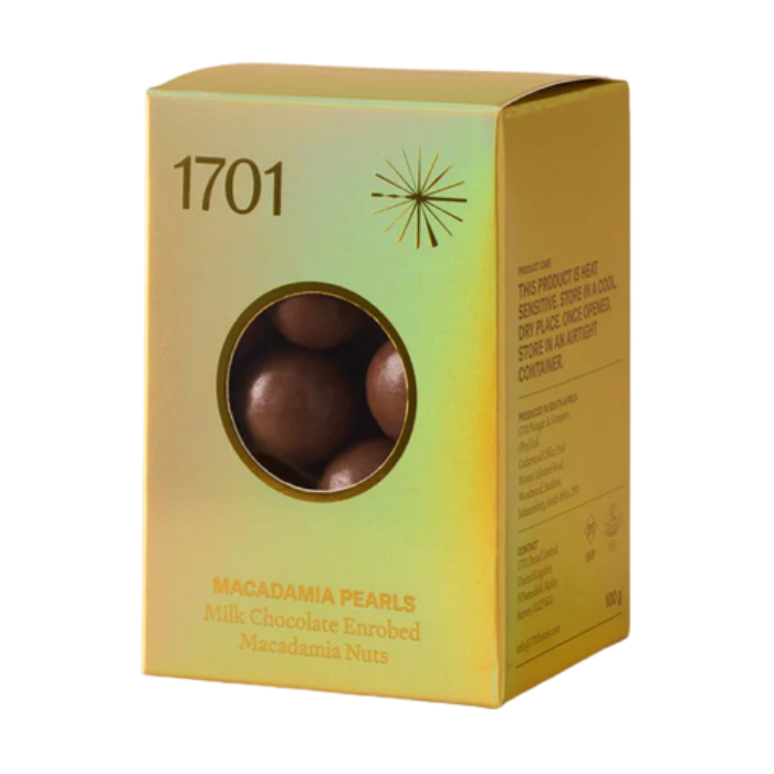 1701 Milk Chocolate Macadamia Enrobed Pearls 100g