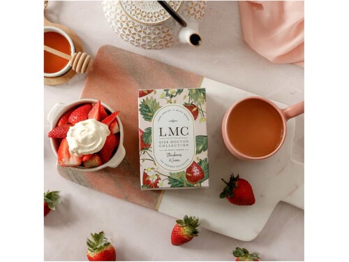 LMC Strawberries and Cream flavoured rooibos tea product image If you’d like, I can prepare the next LMC SKU in the same format or generate a batch‑ready template for all teas.
