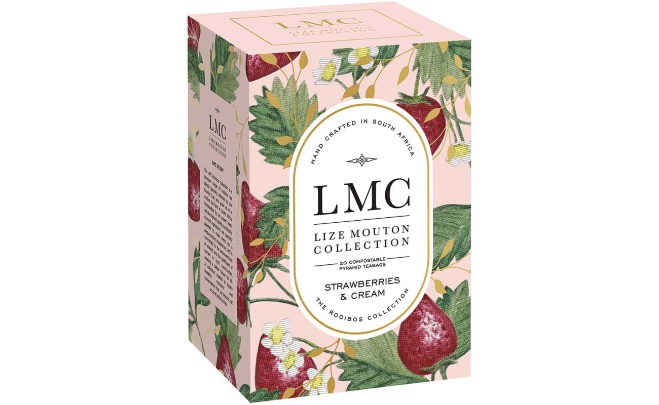 Lize Mouton Collection LMC Strawberries and Cream 20 Teabags product box