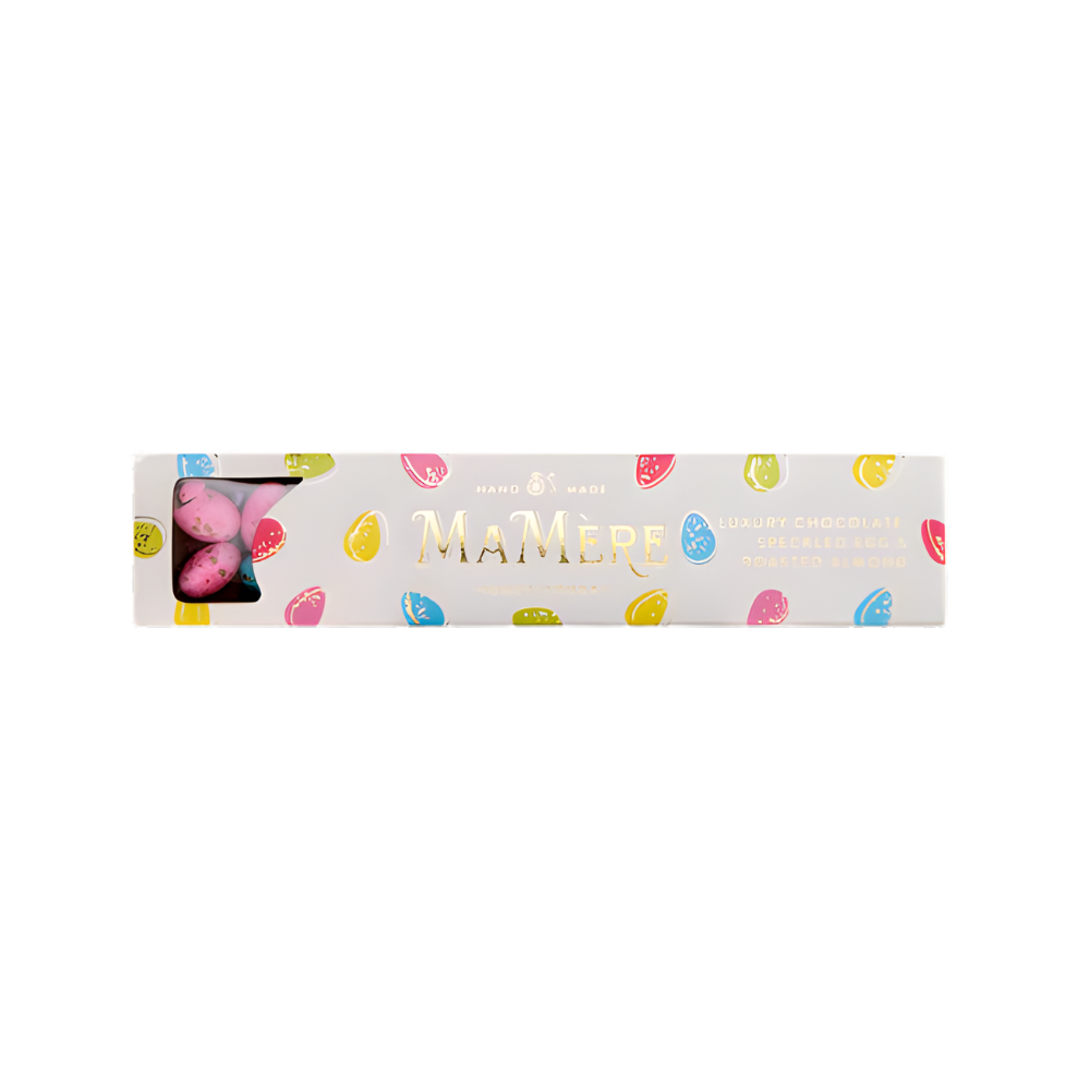 Ma Mère Confections Luxury Chocolate Speckled Egg Nougat Bar Ma Mère Confections Luxury Chocolate Speckled Egg Nougat Bar packaging