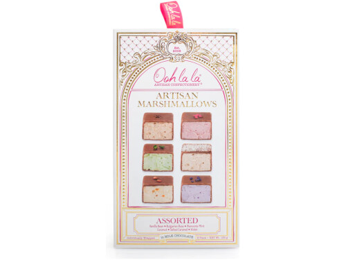 - Ooh la la Artisan Marshmallows in Milk Chocolate 6pc – mixed flavour selection - Hand‑dipped Belgian milk chocolate marshmallows by Ooh la la Artisan Confectionery - Artisan marshmallows with natural flavour infusions in assorted flavours - Gourmet chocolate‑coated marshmallows 6‑piece selection If you'd like, I can also prepare variations, bundle descriptions, or category‑level SEO copy to match this product’s tone and structure.