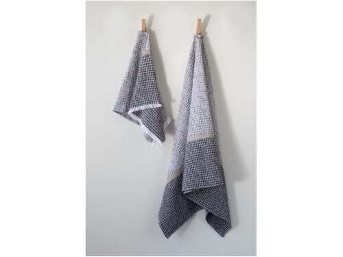 African Jacquard Melange Hand Towel in Liquorice colour