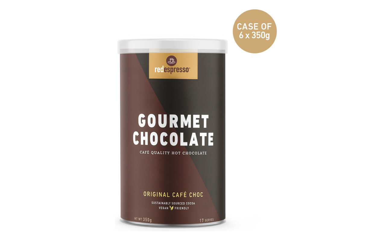Redespresso Original Café Choc tin 350g lifestyle product shot 6-pack