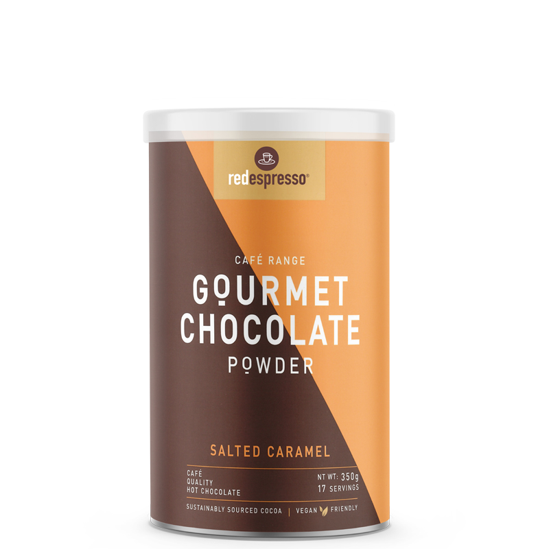 Salted-Caramel-Gourmet-Chocolate-Powder-Tin-350g Redespresso Salted Caramel Gourmet Chocolate Powder Tin 350g front view