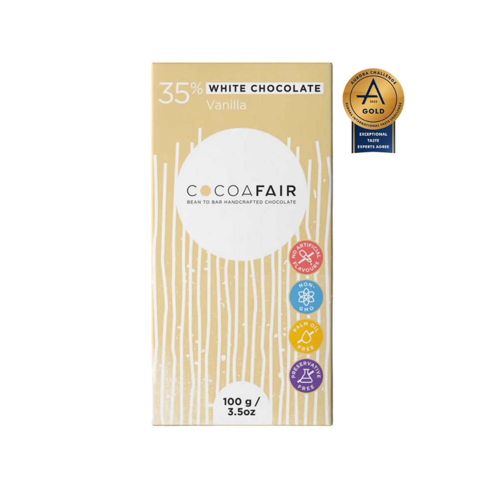 COCOAFAIR 35% White Chocolate with Vanilla cocoafair 35 percent white chocolate with vanilla 100g