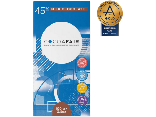 cocoafair 45 percent milk chocolate 100g
