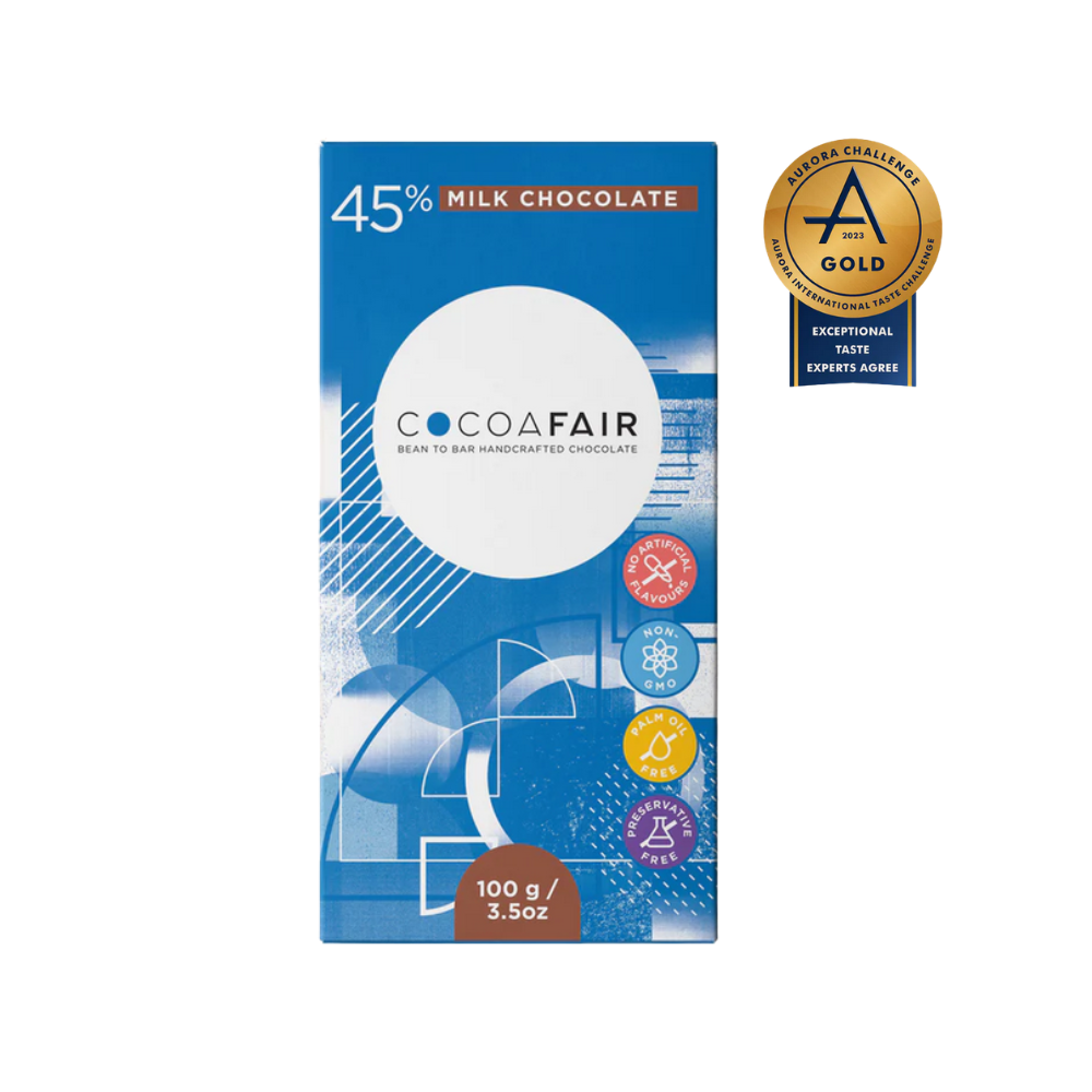 COCOAFAIR 45% Milk Chocolate cocoafair 45 percent milk chocolate 100g