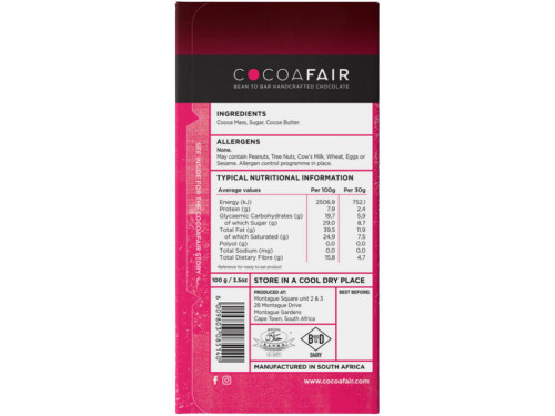 award winning dark chocolate slab south africa
