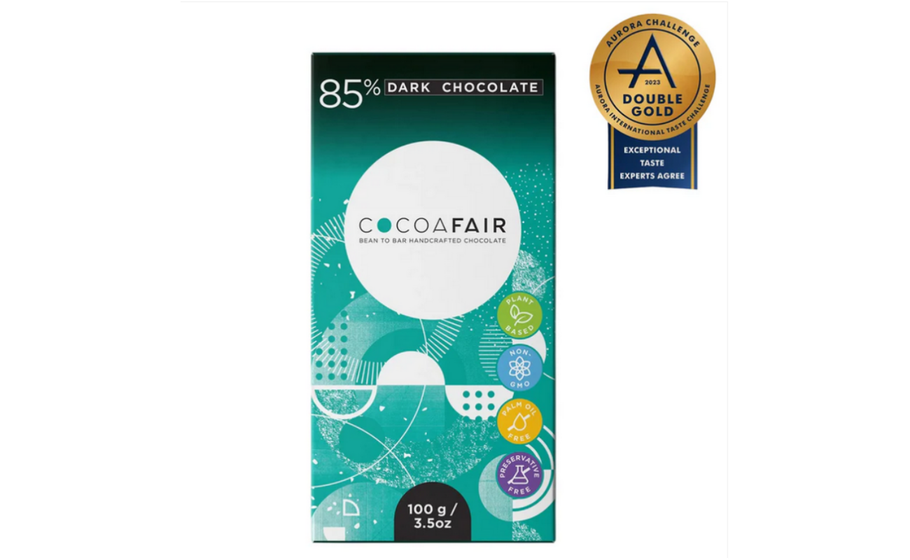 cocoafair 85 percent dark chocolate 100g