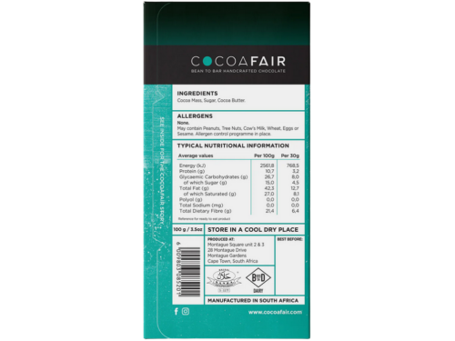 high cocoa dark chocolate slab south africa