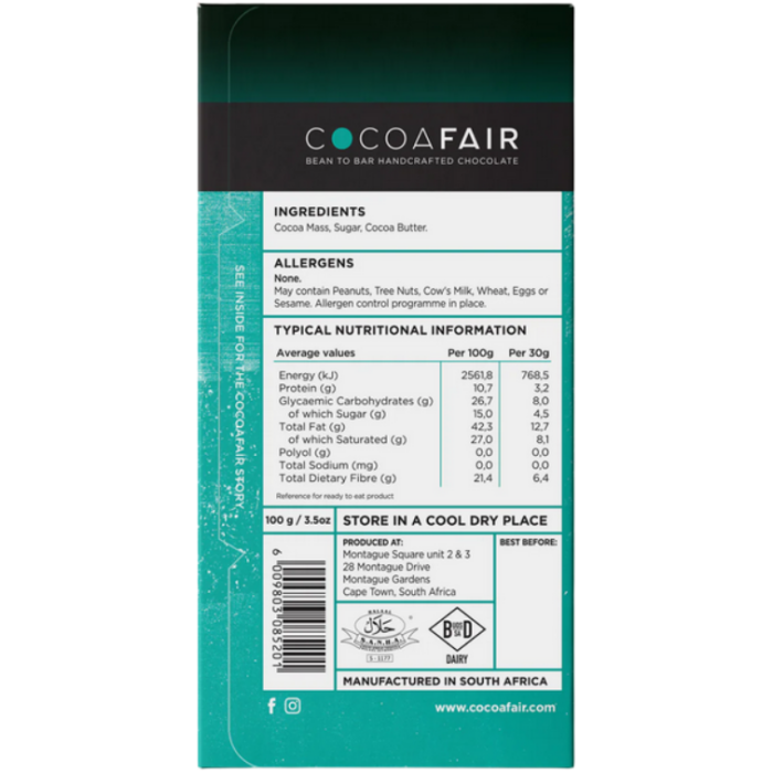 high cocoa dark chocolate slab south africa