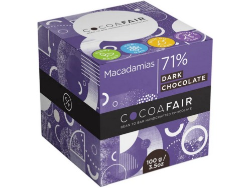 Cocoafair Macadamias in 71% Dark Chocolate (100g)