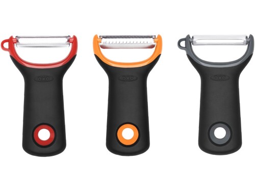 OXO Prep Peeler Set straight, serrated and julienne peelers