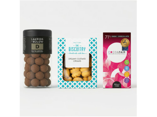 Luxury liquorice chocolate biscuit curated gift set